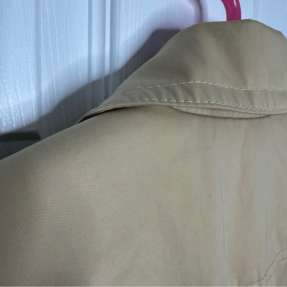 Giacca Trench Coat Double Breasted Classic Style Tan Size Medium - Picture 13 of 16